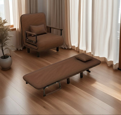 Convertible Sleeper Chair – 3-in-1 Adjustable Backrest, Lumbar Pillow, Foldable Sofa Bed for Living Room & Home Office