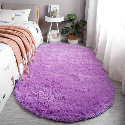 Oval Bedside Carpet Mat – Stylish Bedroom Rug for Bedside, Living Room Coffee Table Accent, and Cozy Modern Home Décor