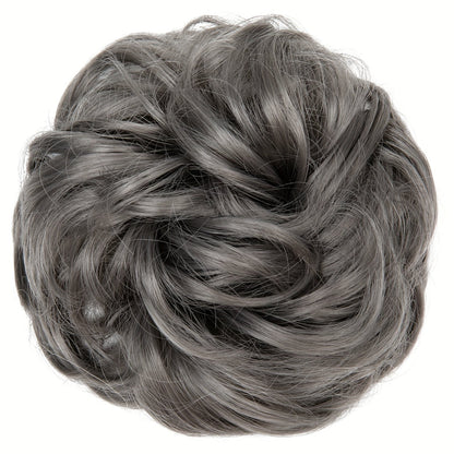 Messy Curly Hair Bun Extension – Voluminous Synthetic Elastic Chignon Scrunchie for Effortless Updo, Instant Volume & Natural-Looking Glam Hairpiece for Women