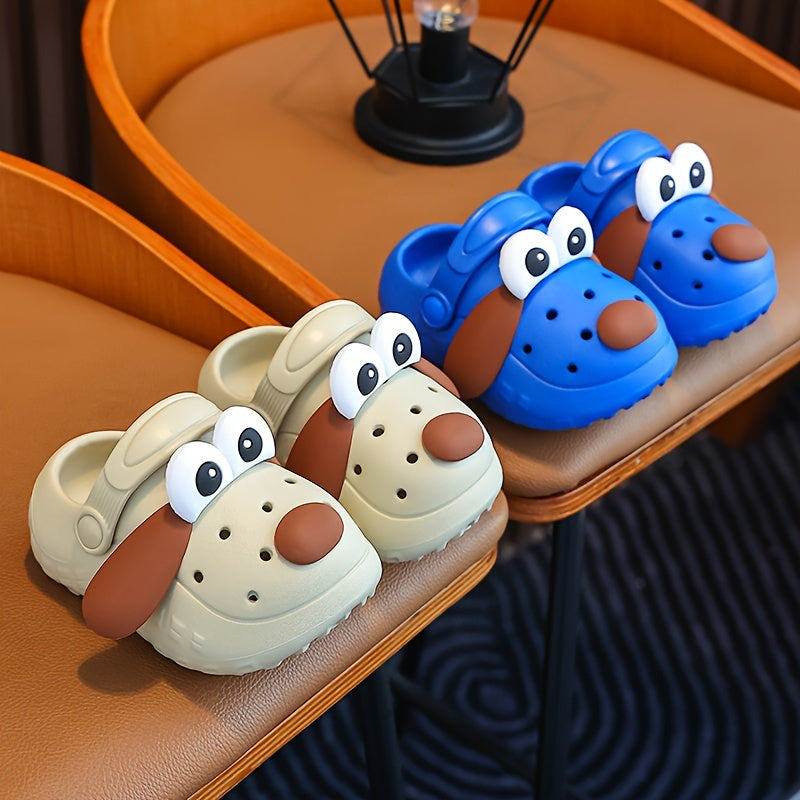 Kids Cartoon Puppy Slippers – Breathable Lightweight EVA Slip-On Shoes with Non-Slip Design for Beach, Pool, Travel, and All-Season Comfort