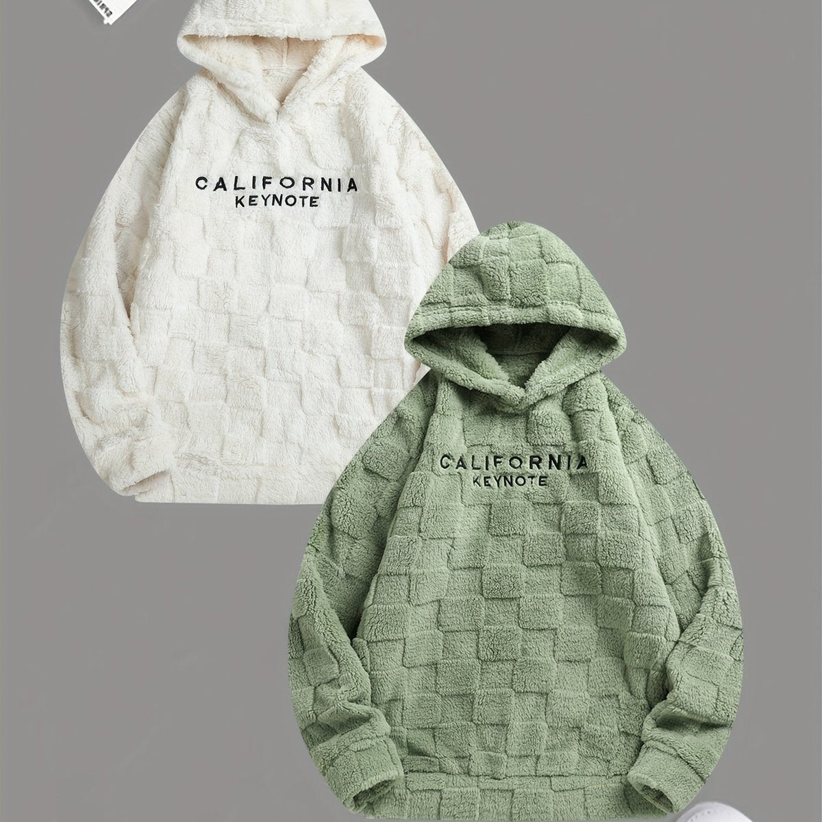 California Embroidered Fleece Hoodie – Unisex Loose-Fit Winter Sweatshirt with Plush Comfort for Daily Wear