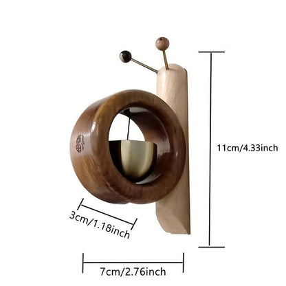 Snail-Shaped Wooden Dopamine Doorbell – Cute Bird Wind Chimes for Entrance Decor, Opening Reminder & Whimsical Housewarming Gift