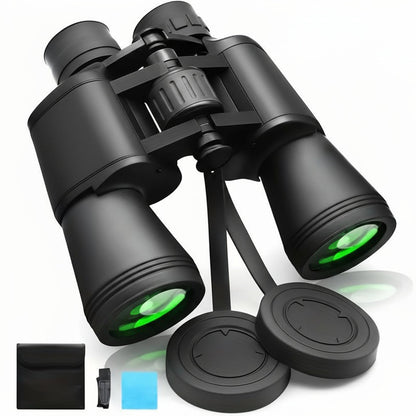 HD Black FMC Binoculars – 10x50 Double-Barrel Design with Anti-Slip Grip for Birdwatching, Hiking & Travel Adventures