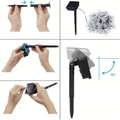 Solar Powered Cherry String Lights – Energy-Saving Outdoor Decorative LED Lamps for Garden, Patio, Holiday, and Party Ambience