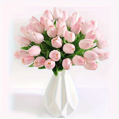 Artificial Tulip Set – 15-Piece Realistic Faux Flowers for Weddings, Home Décor, Parties, and Table Arrangements, Long-Lasting Beauty