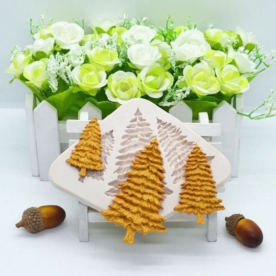 Christmas Tree Mold Baking Tool with 3 Holes - Christmas Tree Silicone Molder