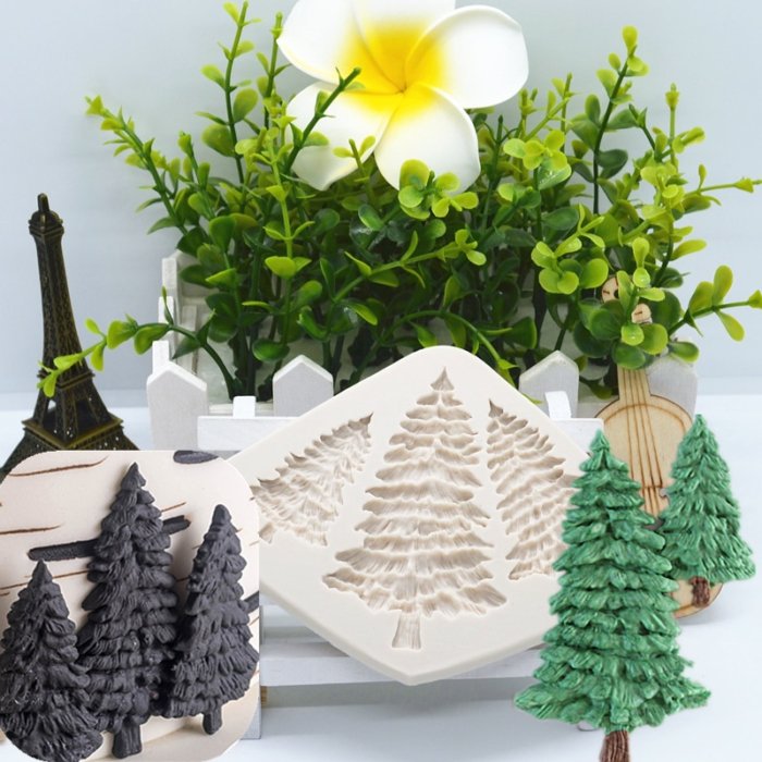 Christmas Tree Mold Baking Tool with 3 Holes - Christmas Tree Silicone Molder
