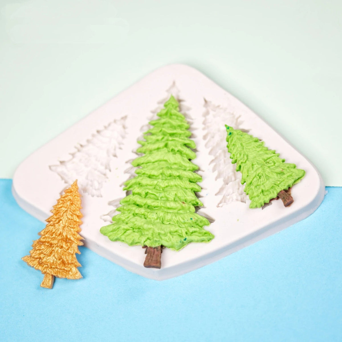 Christmas Tree Mold Baking Tool with 3 Holes - Christmas Tree Silicone Molder