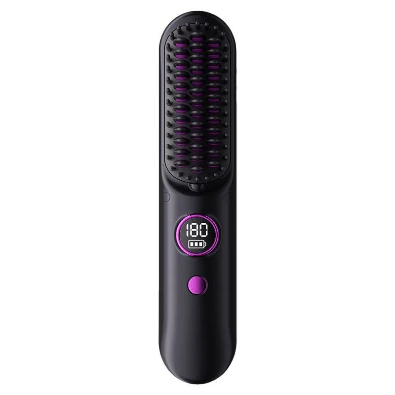 Cordless Heated Straightening Brush – Rechargeable, Nine Heat Settings, Travel Size