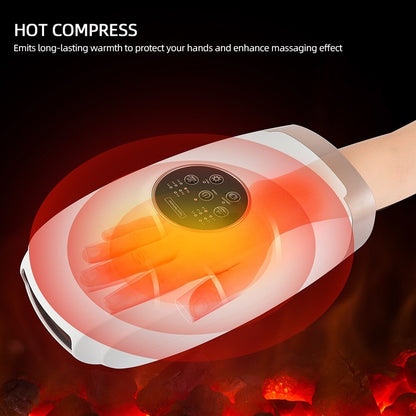 Hot Compress Electric Hand Massager for Arthritis and Carpal Tunnel - 3 in 1 Wireless Therapy Massager for Pain Relief