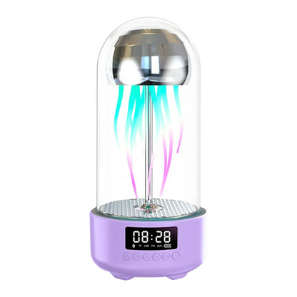 Jellyfish Lamp with Clock - 3-in-1 Luminous Portable Stereo, Smart Decoration Bluetooth Speaker