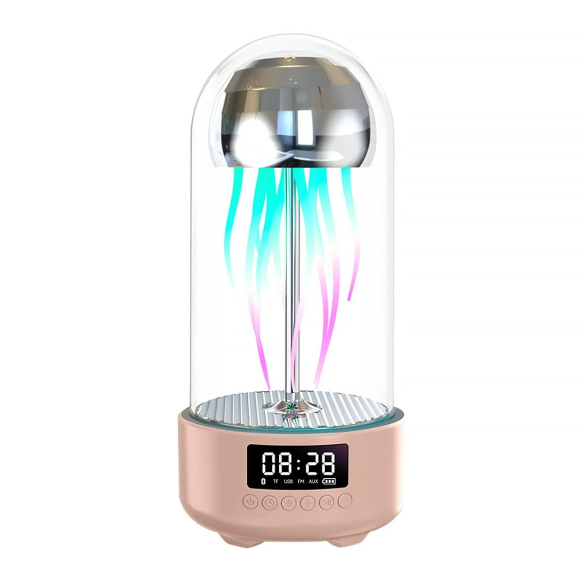 Jellyfish Lamp with Clock - 3-in-1 Luminous Portable Stereo, Smart Decoration Bluetooth Speaker