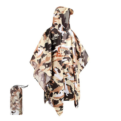 Outdoor Military Waterproof Rain Coat - 3 In 1  Lightweight Reusable Camping Hiking Raincoat Poncho for Men and Women