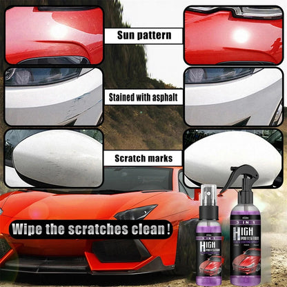 Quick High Protection Car Coating Spray - 3 In 1 Spray for Polish, Ceramic, Plastic Parts Refurbisher