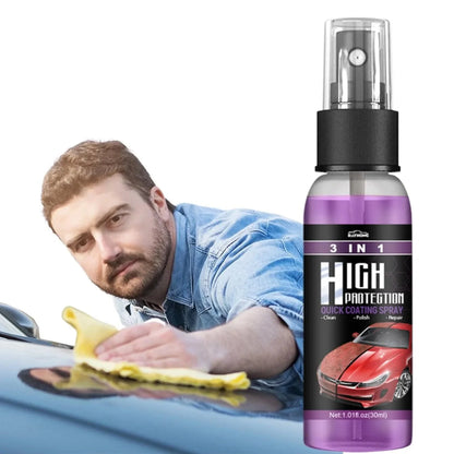 Quick High Protection Car Coating Spray - 3 In 1 Spray for Polish, Ceramic, Plastic Parts Refurbisher