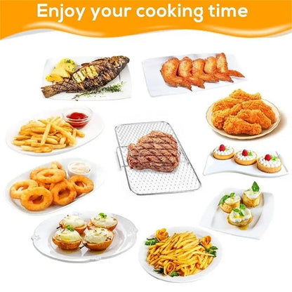 Air Fryer Rack - 3 Multi-Layer Stainless Steel Stackable Grid Grilling and Toast Rack for Oven and Microwave