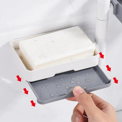 Soap Holder - 3 Layered Wall Mounted Shampoo Bar Holder for Shower, Bathroom, Tub and Kitchen Sink