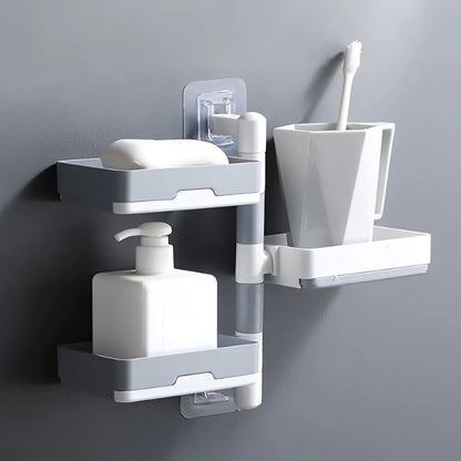Soap Holder - 3 Layered Wall Mounted Shampoo Bar Holder for Shower, Bathroom, Tub and Kitchen Sink