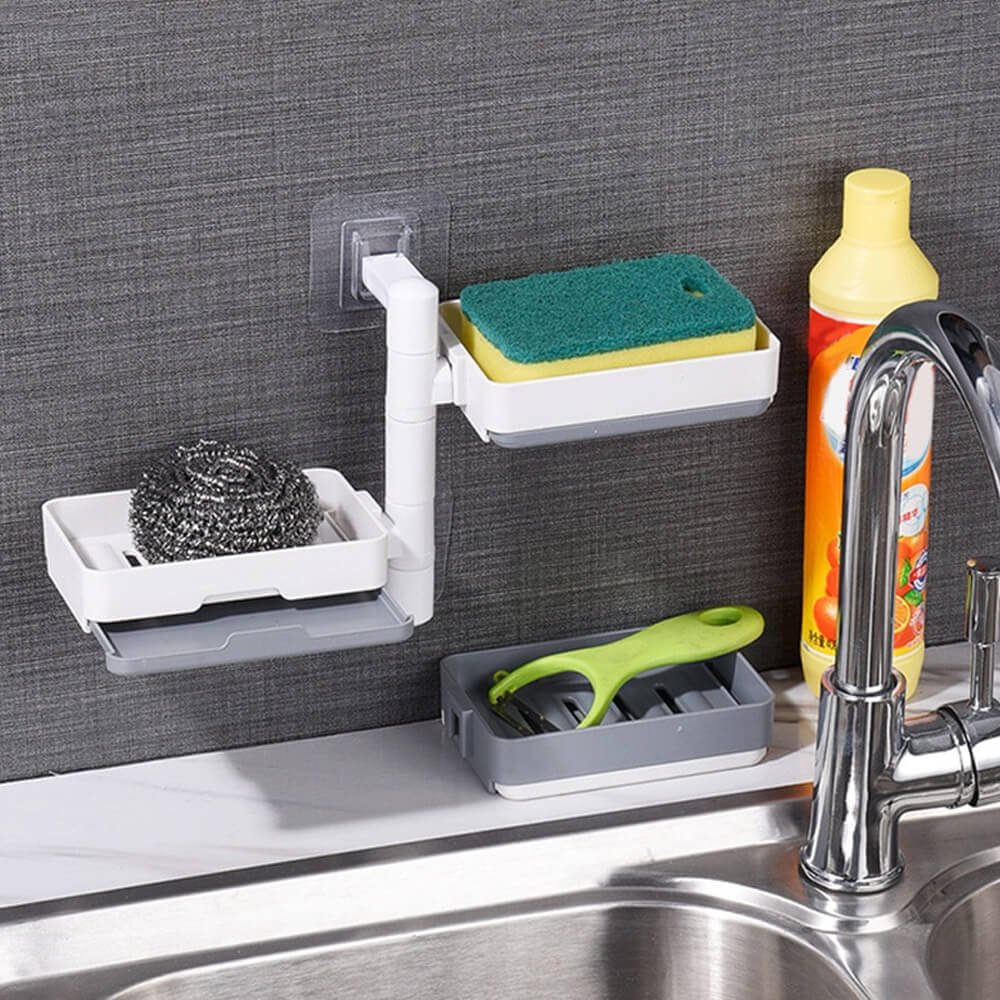 Soap Holder - 3 Layered Wall Mounted Shampoo Bar Holder for Shower, Bathroom, Tub and Kitchen Sink
