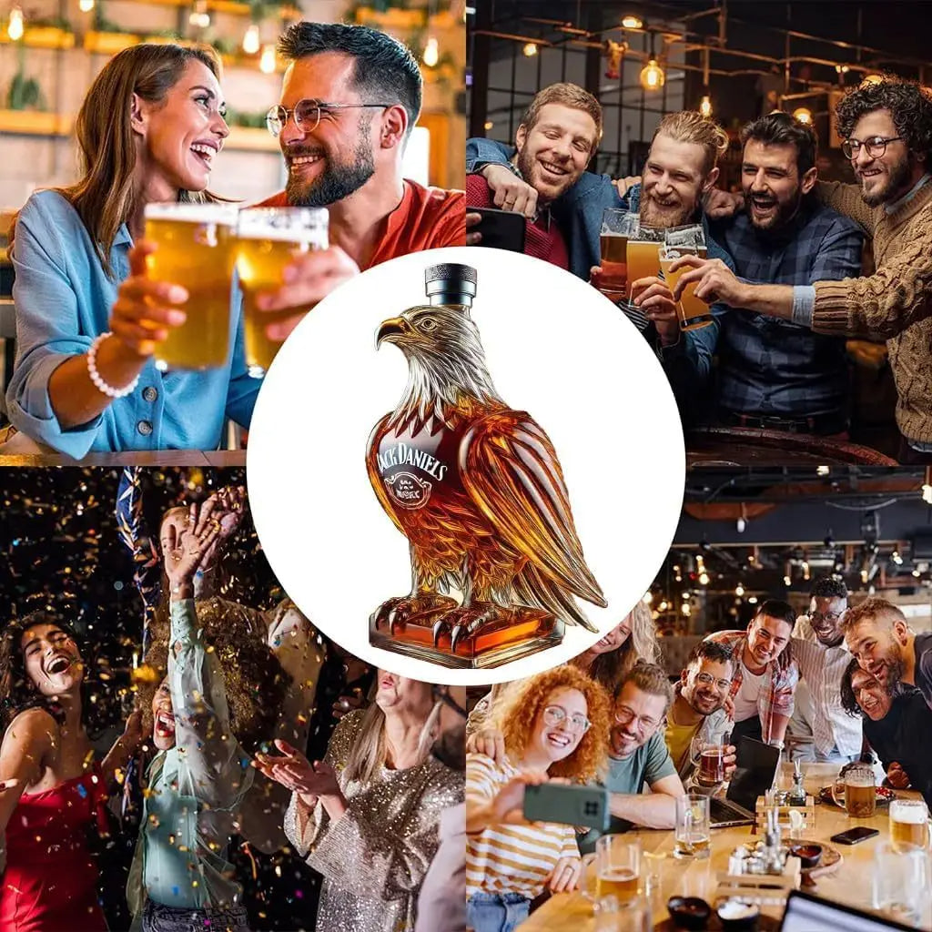 Eagle Shaped Whiskey Glass Bottle – Borosilicate Wine Decanter for Striking Bar Décor & Unique Gifting