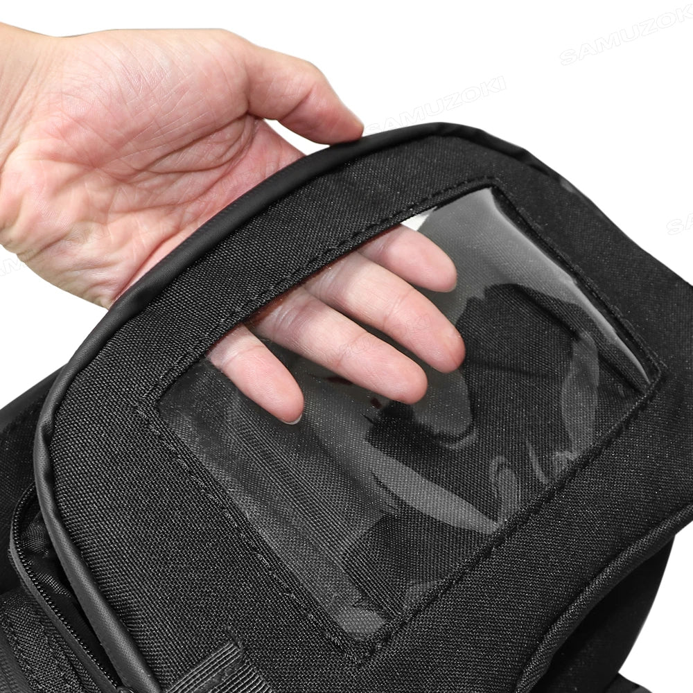 Motorcycle Handlebar & Windshield Storage Bag – Touchscreen Phone Holder, Fuel Tank Pouch, Earphone Case for Vespa & TMAX