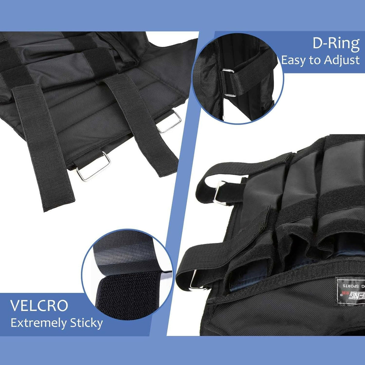 Adjustable Exercise Loading Weight Vest - Up to 65lbs Weighted Vest Adjustable for Exercise