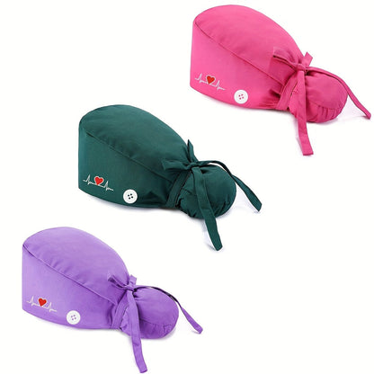 Adjustable Scrub Caps for Women – Lightweight Breathable Nurse Hats with Ponytail Holder for Doctors and Healthcare Staff