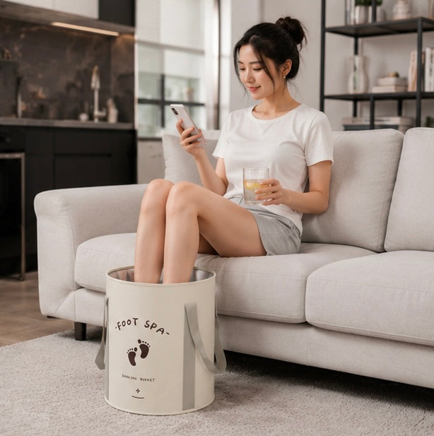 Foldable Foot Bath Bucket - Portable Insulated Soaking Basin for Relaxation, Wellness and Easy Storage