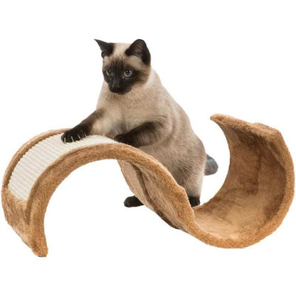 Solid Wood Cat Scratch Board- Durable, Wave-Shaped Scratch Surface Thatâ€™s Ready to Use, No Assembly Needed
