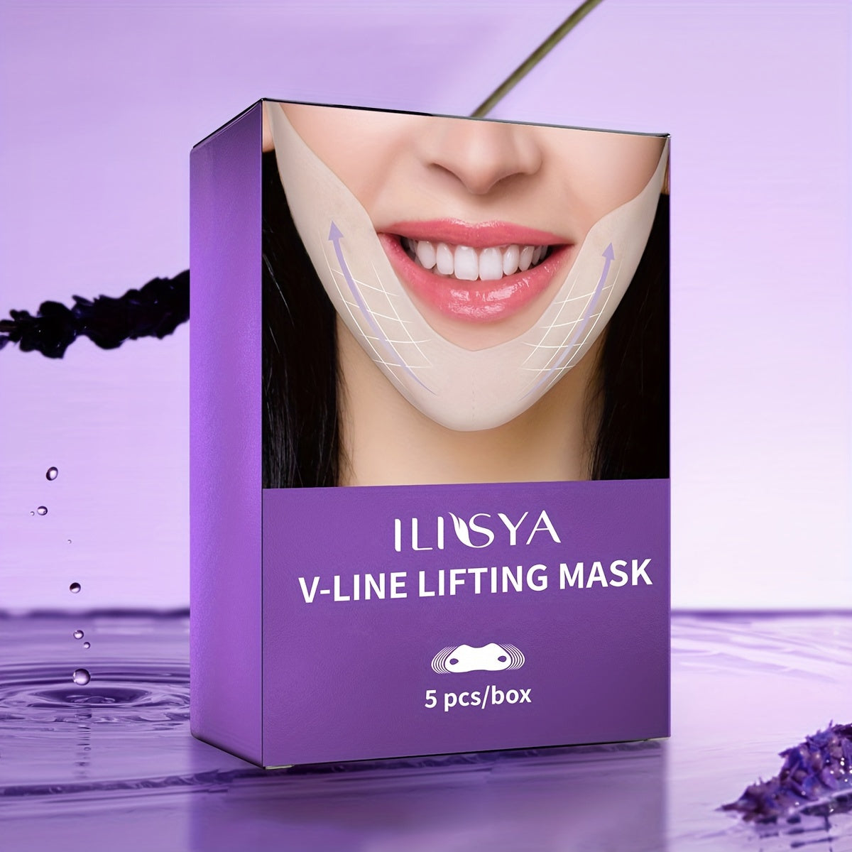 V-Line Lifting Masks with Ear Loops – 5pcs Masks with Hyaluronic Acid & Plant Extracts for Firming, Sculpting & Moisturizing Youthful Skin