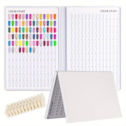 Heart Nail Sample Chart – 308 Color, 360-Tip Gel Display Book for Salon-Ready Nail Art, No Glue or Pasting Needed