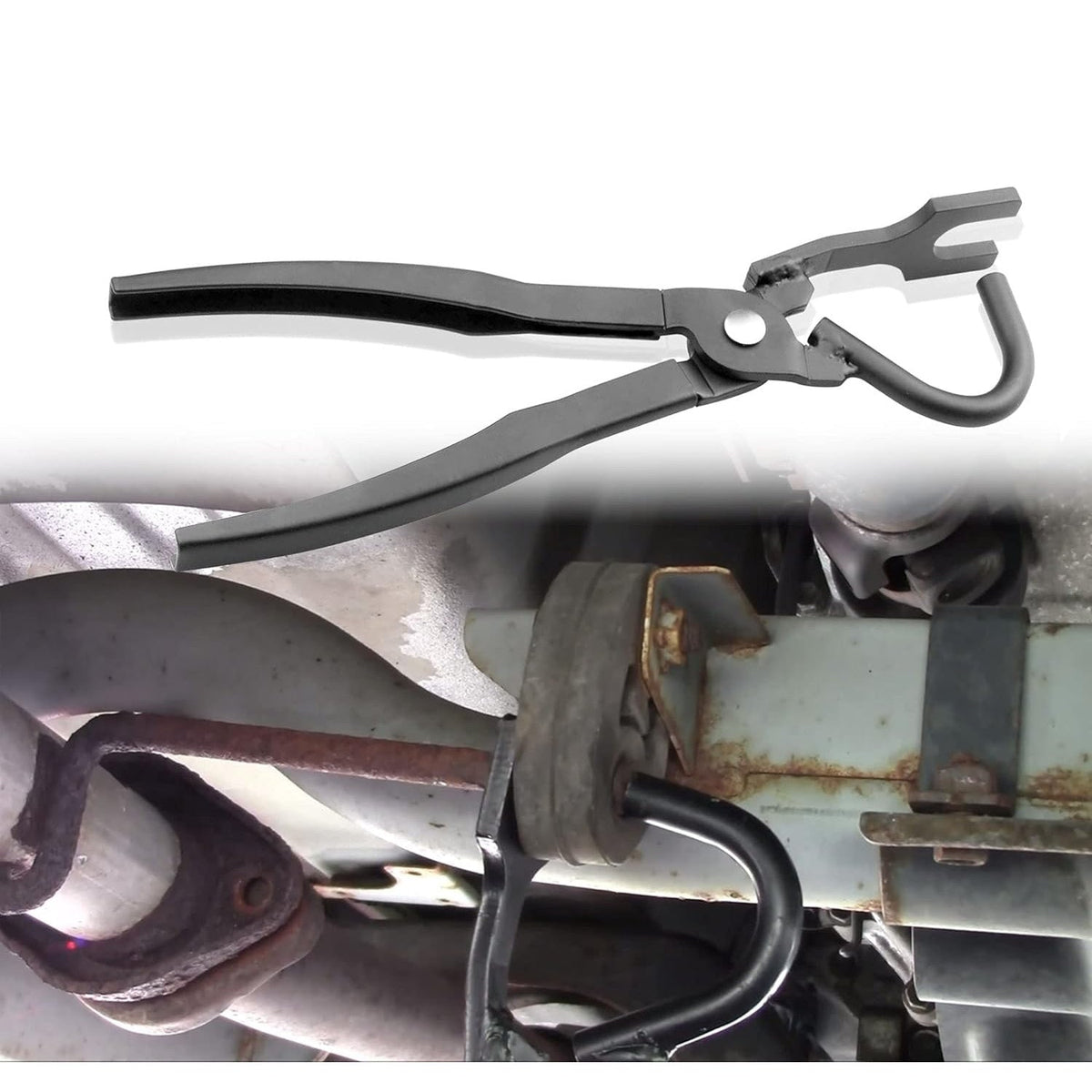 Universal Exhaust Clamp Hanger Bracket Tool – Heavy-Duty Disassembly & Separation Clamp for Automotive Rubber Exhaust Pipe Support, Perfect for Mechanics & Car Repair