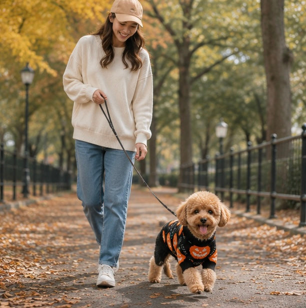 Halloween Pet Pumpkin Sweater – Puppy Kitten Costume Decoration, Warm Winter Dog Clothes, Cute Cat Outfit for Holiday Dress-Up