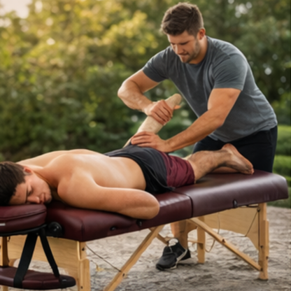 Portable Two Fold Massage Table – Adjustable Spa Bed with Face Cradle and Carry Bag for Home Therapyå