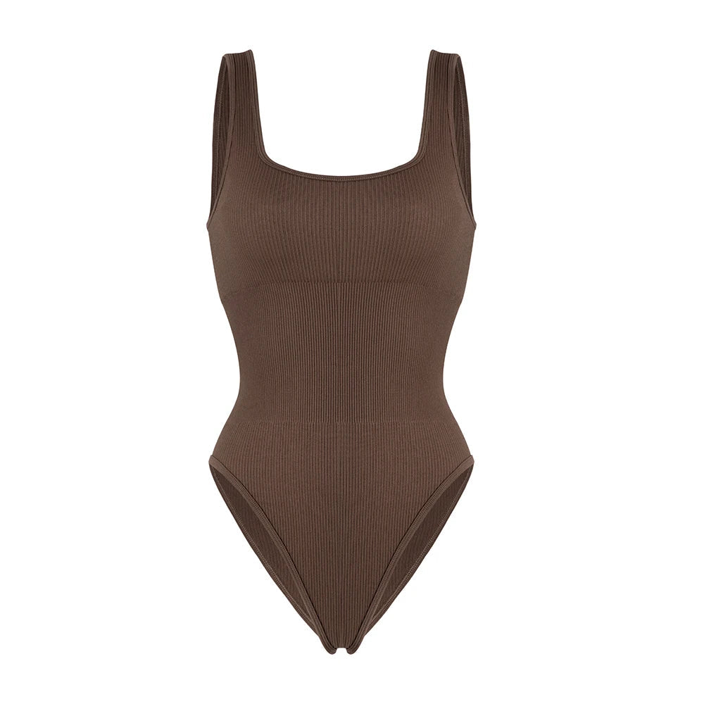 Sexy Ribbed Backless Bodysuit – Summer Sleeveless Romper with Streetwear Vibes, Perfect Shapewear for a Snatched Look