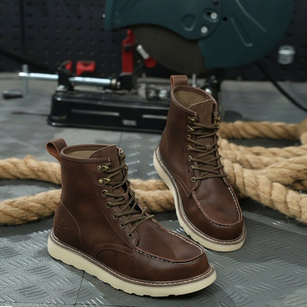 Men’s Classic High-Top Work Boots – Anti-Smash & Anti-Pierce Safety Shoes with Retro Outdoor Design