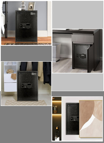 Large Digital Fireproof Safe – Steel Security Box with 2 Fire & Water Bags, Wall Mount, Ideal for Office & Home Valuables