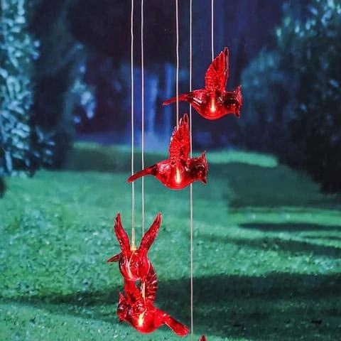 Solar Cardinal Wind Chime Light