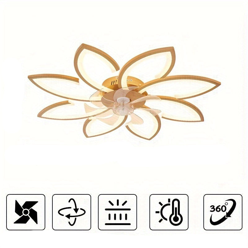 Modern LED Ceiling Fan Light – Quiet Motor, Remote Control, Adjustable Brightness & Stylish Black Iron Design