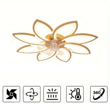 Modern LED Ceiling Fan Light – Quiet Motor, Remote Control, Adjustable Brightness & Stylish Black Iron Design