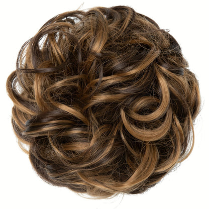 Messy Curly Hair Bun Extension – Voluminous Synthetic Elastic Chignon Scrunchie for Effortless Updo, Instant Volume & Natural-Looking Glam Hairpiece for Women