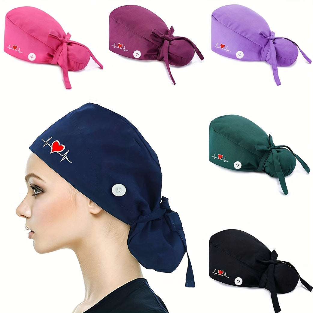 Adjustable Scrub Caps for Women – Lightweight Breathable Nurse Hats with Ponytail Holder for Doctors and Healthcare Staff