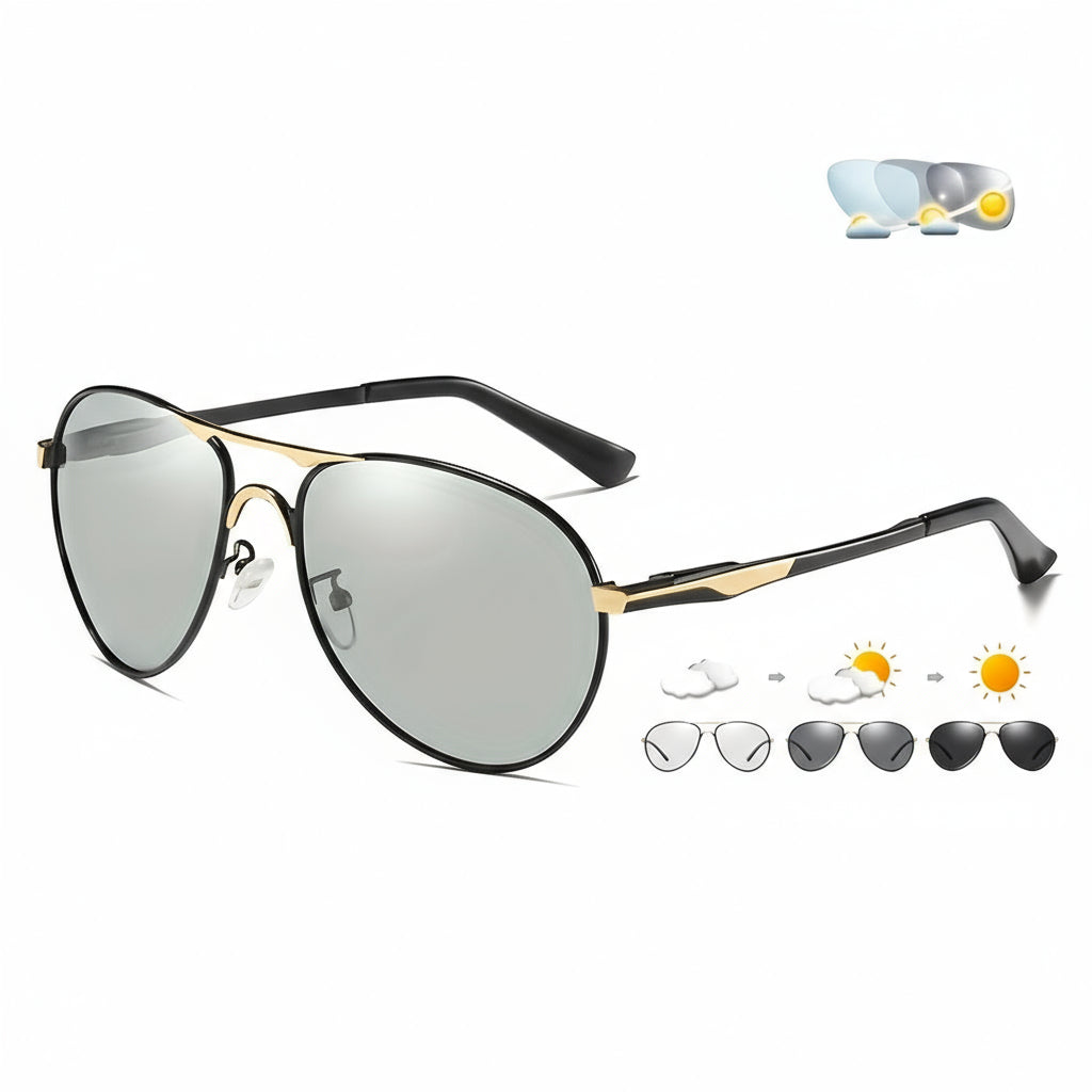 Photochromic Sunglasses – UV400 Protection, Transition Lenses, Anti-Glare Night Vision Glasses for Men & Women