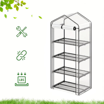 Portable Outdoor Tomato Greenhouse with Wheels – Roll-Up Door, 3-Tier Shelves for Plants, Flowers & Winter Weather Protection