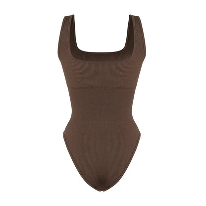 Sexy Ribbed Backless Bodysuit – Summer Sleeveless Romper with Streetwear Vibes, Perfect Shapewear for a Snatched Look
