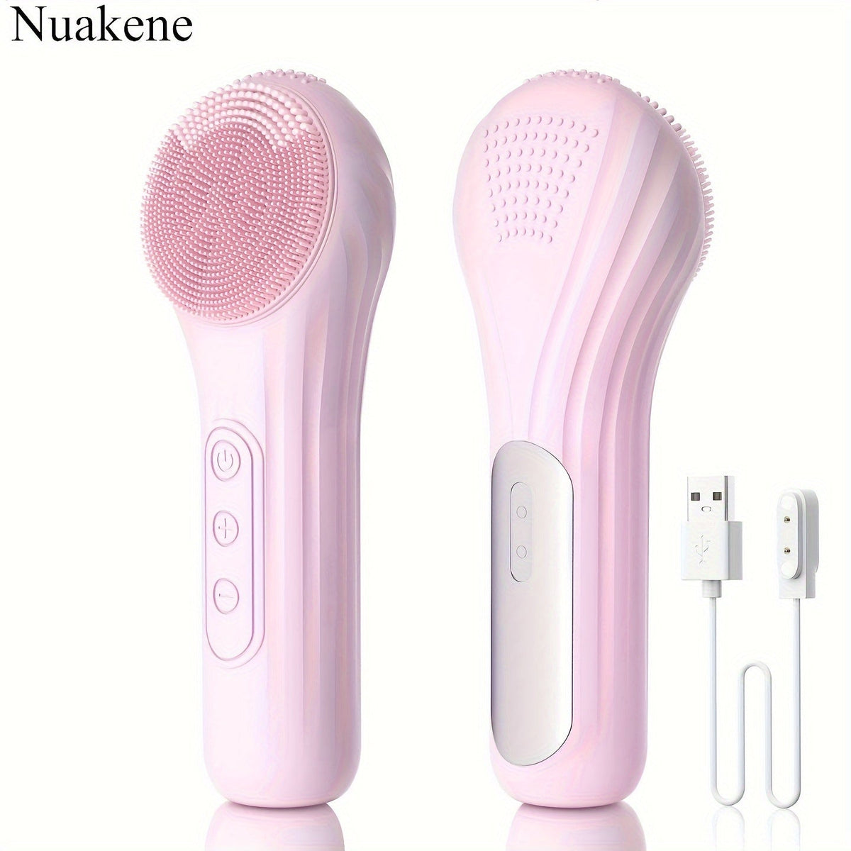 Rechargeable 2-in-1 Silicone Face Scrubber – Electric Cleansing & Heating Massage Brush with 5 Modes for Gentle, Effective Skincare