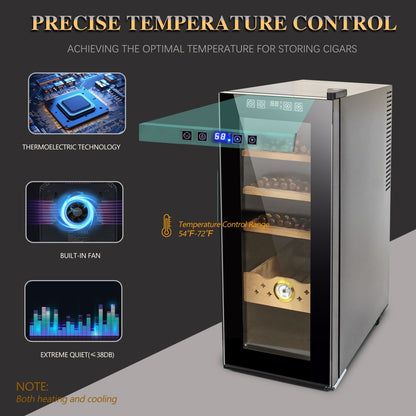 Electric Humidor - 250 Counts Capacity Cigar Humidor Humidifiers with Constant Temperature Controller