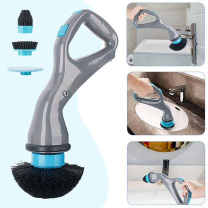Cordless Electric Spin Scrubber — Handheld Power Cleaning Brush with Three Interchangeable Heads
