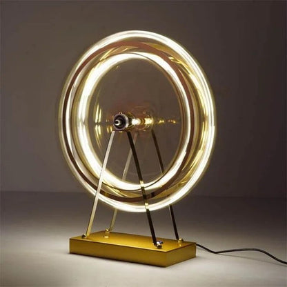 Rotatable Retro Ferris Wheel Decorative Table Lamp - 360° Rotational Lamp for Living Kid Room Desk Decor Stainless Steel Rotating Night Lighting