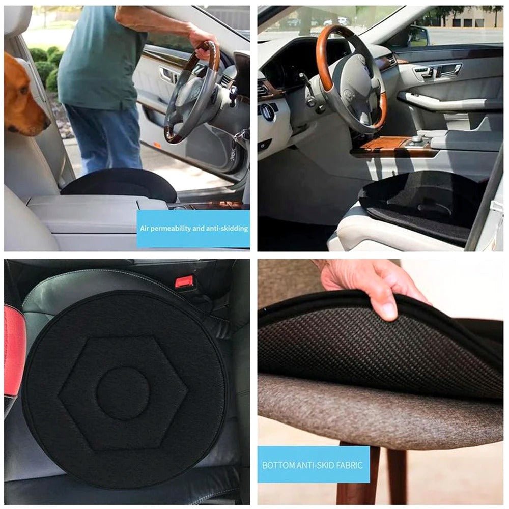 Rotating Seat Cushion - 360° Rotating Seat Cushion Pivot Disc Pad for Elderly, Swivel Car Seat Chair Assist to Turning Easily from Car to Wheelchair